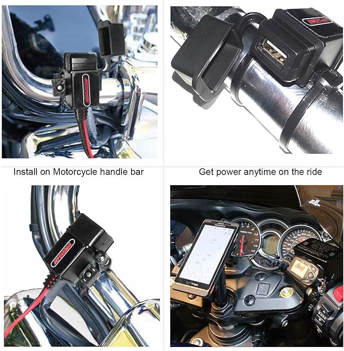 MOTOPOWER MP0609 3.1Amp Motorcycle USB Port SAE to USB Adapter