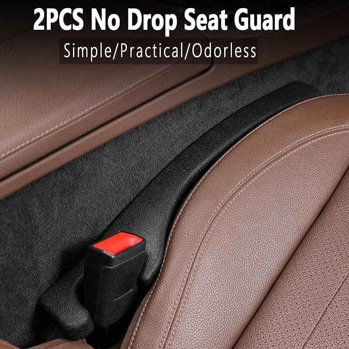 Car Seat Gap Filler Set of 2,Seat Gap Organizer, No Drop Seat Guard,2025 New Car Seat Side Gap Filler Organizer, Drop Seat Guards for Cars (Black 2Pcs)