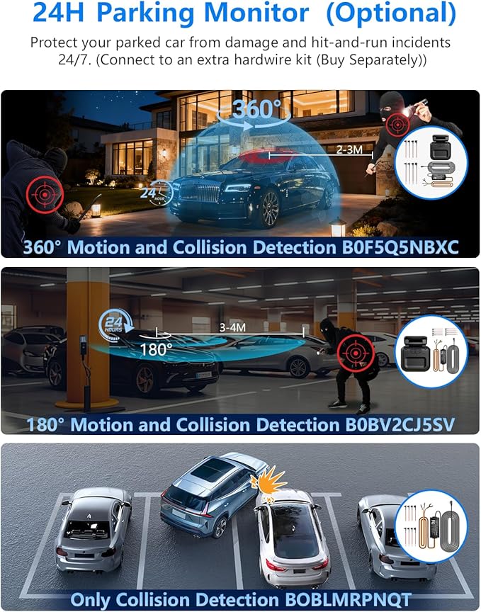 HUPEJOS AI 4K Dash Cam Front and Rear Recording with Driver Monitoring System,STARVIS 2,360° View 4 Channel Dashcam Free 64G Card,5G Wi-Fi GPS,3" Touch Screen,Night Vision,CPL,24/7 Parking Mode,V8 MAX