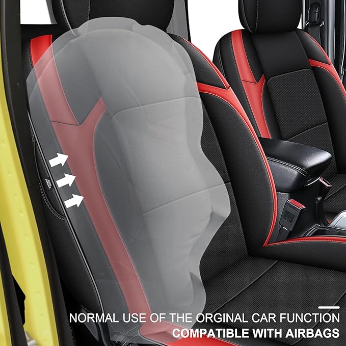 AOMSAZTO Custom Fit Seat Covers for Jeep Wrangler: JL 2018 2019 2020 2021 2022 2023 2024 4-Door Waterproof Leather Car Seats Cover Full Set