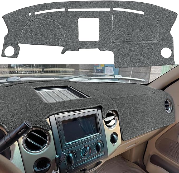 Yiz Dash Cover Mat Custom Fit for Ford F150 Pickup Truck 2004 2005 2006 2007 2008 / Lincoln Mark LT, Dashboard Cover Pad Carpet Protector J58 (Dark Gray)