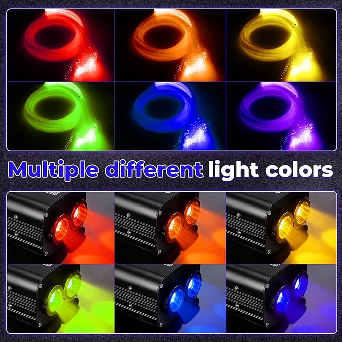 Two-Color Headliner Star Light Kit, Star Light Headliner Kit, 1000Pcs*0.03in*13.1ft Ceiling Fiber Optic APP RGBW Remote Contro Fiber Lights for Home Theater