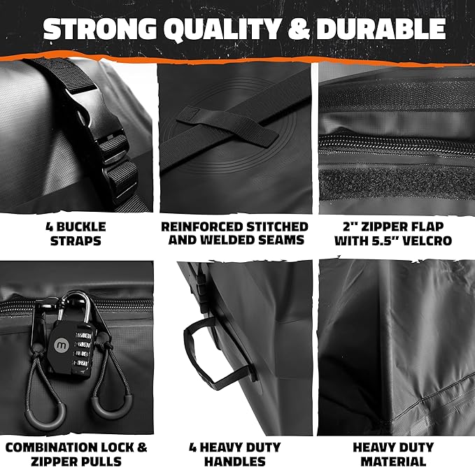 Mockins 16 Cu.Ft. Rooftop Cargo Carrier | 45"x34"x18" Roof Bag for Car Without Rack | Durable Car Topper Luggage Carrier Waterproof Cargo Bag | Weatherproof Vehicle Soft Shell Carriers & Accessories