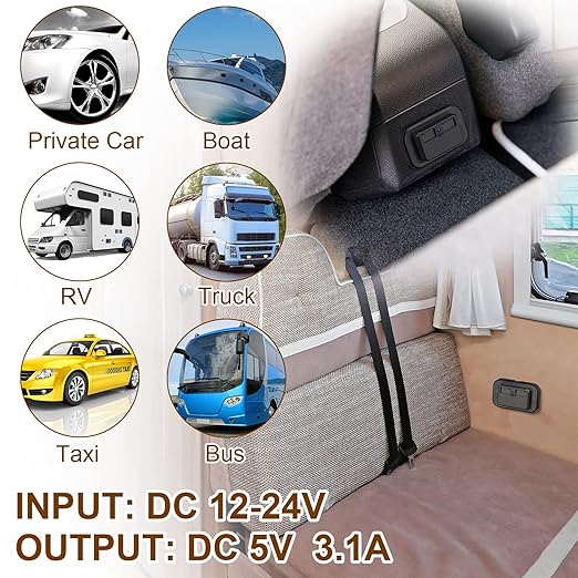 Frienda 2 Pieces 12V USB Automotive USB Panel Mount 12V USB Outlet Multi Switch Panel Car Outlet Socket Power Dual Port 12V 24V Quick Car Port for Cars Bus ATV RV Boat Truck, 3.1 A