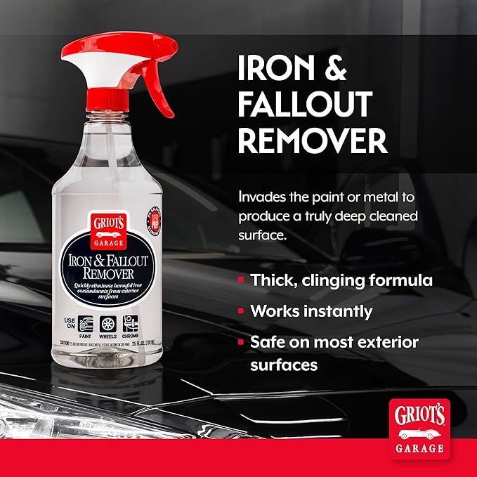 Griot's Garage Iron and Fallout Remover for Car Detailing and Cleaning, Remove Rust, Embedded Debris and Fallout from Multiple Exterior Surfaces 10847, 25oz