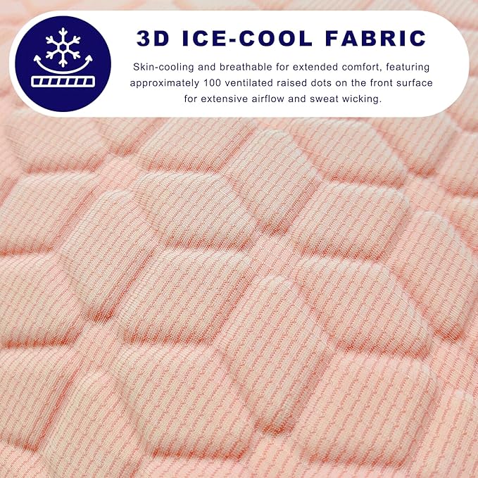 Gel Car Seat Cushion, Non-Slip Breathable Automotive Front Seat Bottom Cushion Pad, Comfortable & Cooling Seats Cover Interior Mat for Sedans SUVs Trucks, Car Accessories (Pink)