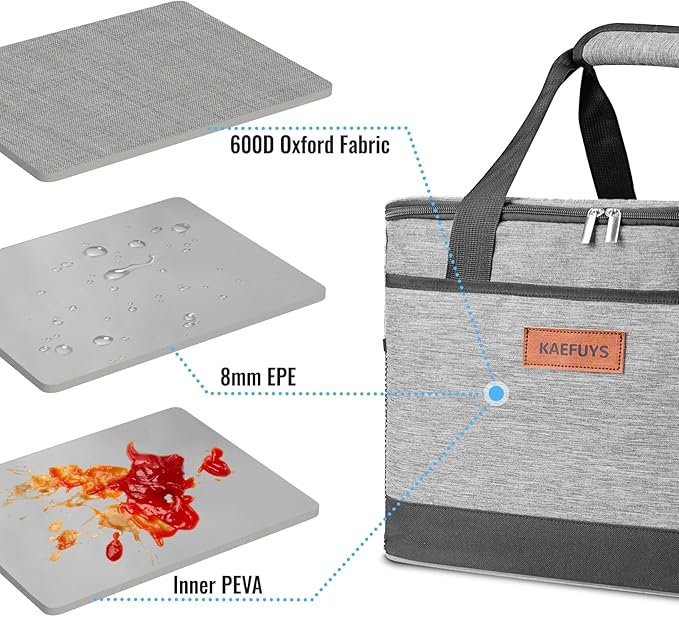 Insulated Cooler Bag Soft Cooler Bag for Men/Women with Shoulder Strap, Leakproof for Camping, Travel, Picnic, Work (30L)