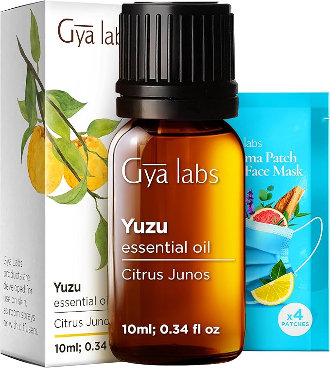 100% Pure Yuzu Essential Oil - 0.34 Fl Oz - Yuzu Oil for Hair, Skin, Diffuser, Aromatherapy & DIY Candle Making Scent