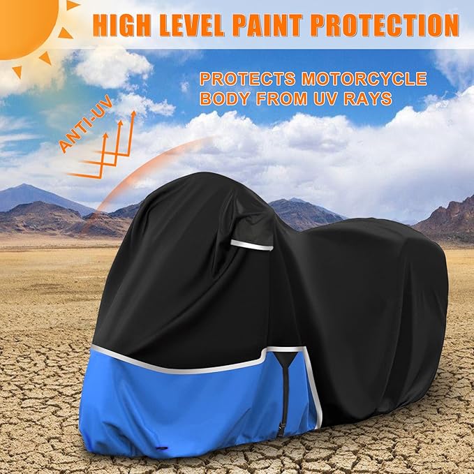Waterproof Motorcycle Cover Replace for Indian Roadmaster/Pursuit, 420D Oxford Cloth Customized Motorcycle Cover for Snow Rain Dust Protection