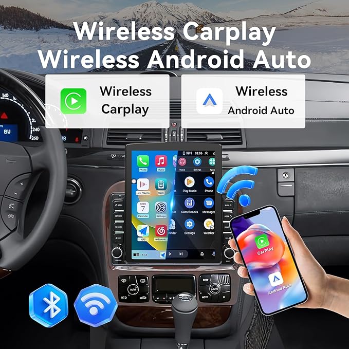 Android 14 Car Radio Compatible with Mercedes Benz S-Class W220 1998-2005,4G+64GB,9.7" Touch Screen Car Stereo with Wireless Carplay Android Auto,FM/GPS/SWC/Mirror Link/Backup Camera