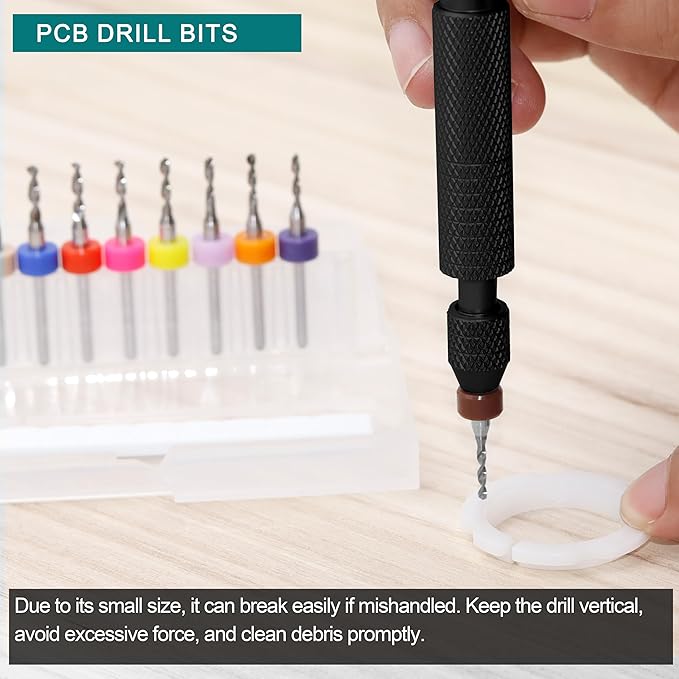 Micro Drill Bit Set, 10pcs Tungsten Drill Bits (1.1-2.0mm) for Jewelry, Models, Crafts, PCB, Hobby & Small Drilling Projects