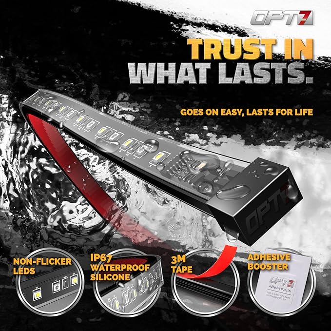 OPT7 Sidekick 78" Running Board Lights 2PCS LED Strips w/Sequential Amber Turn Signal Side Marker, DRL, White Courtesy Light for Extended Crew Cab Pickup - Truck Decorations