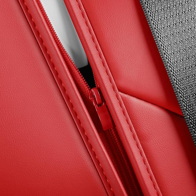Model 3 Seat Cover for Tesla 2017-2023 Full Set Front and Rear Seat Cover for Cars (Red-Model 3)