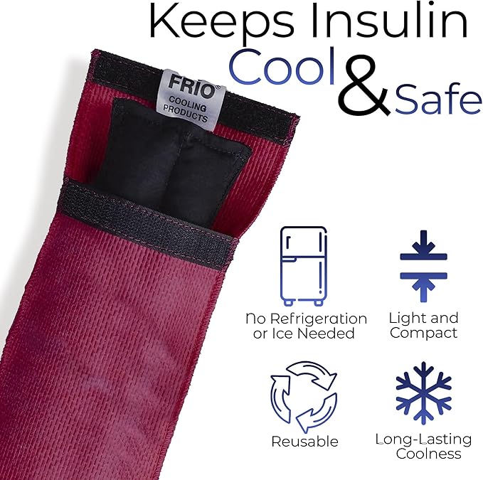 FRIO Cooling Wallet - Insulin Cooler for 45+ Hours of Stress Free On The Go - Burgundy - Duo
