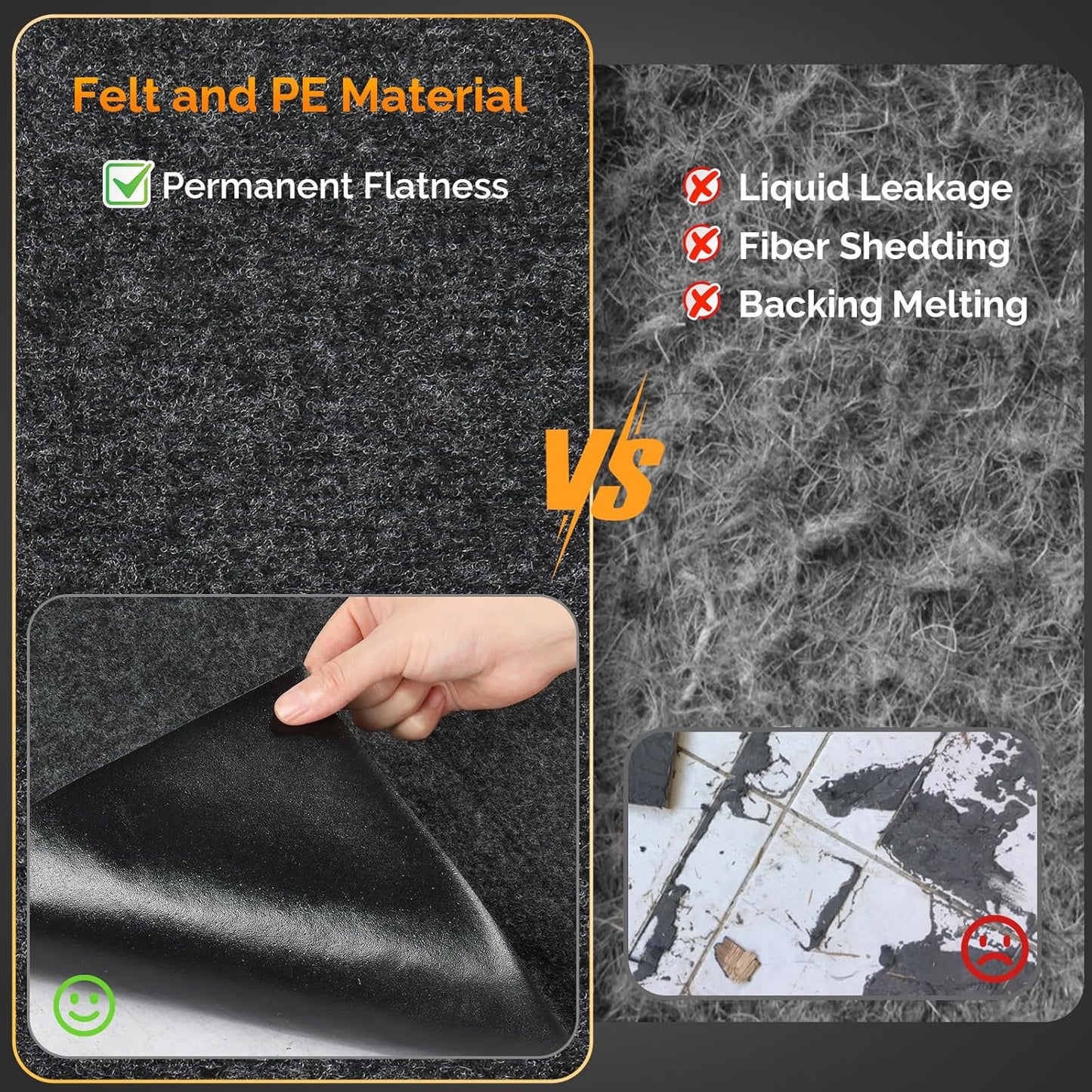 TUFFIOM 20' x 7'4" Oil Spill Mat with Tape,Garage Floor Mat for Under Car,Oil Absorbent Mat for Garage Waterproof,Oil Drip Change Parking Mat for Driveway,Reusable,Washable