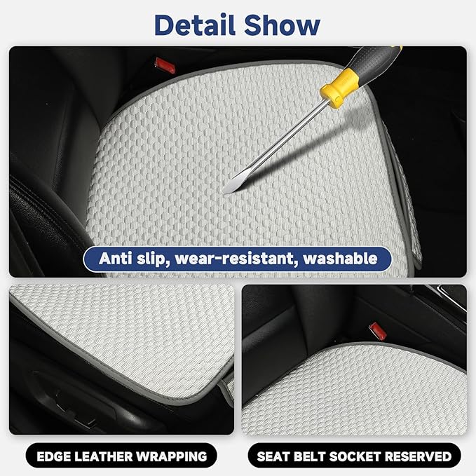 West Llama Car Seat Covers for Summer,Ice Silk Bottom Seat Covers for Cars Include 1 Piece Front Driver Seat Pad Mat Universal Fits 90% SUVs,Cars,Sedans(1Piece-White)
