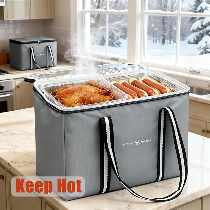 modscape Large Heavy Duty Insulated Grocery Bags–Delivery Bags with Hard Bottom Food Transport,Thermal Bags for Cold and hot Food, Collapsible Cooler for Shopping & Travel, Camping & Beach
