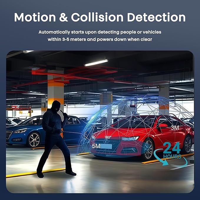 5 Channel 1080P*5 Dash Cam Front Rear Left Right Cabin with OBD2 Power Cable, 360° Coverage Dash Camera for Cars with 128GB SD Card, 5G WiFi & App Control, G-Sensor, 24H Parking Mode, Loop Recording