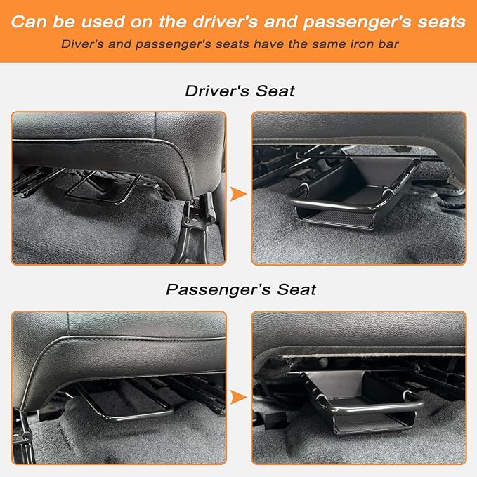 Front Under Seat Storage Organizer Tray Compatible with Jeep Wrangler JL/JLU 2018-2022 2023 2024 2025 2026 and Jeep Gladiator JT Truck 2020-2023 2024 2025 2026 Hidden Accessories （Patented Design）