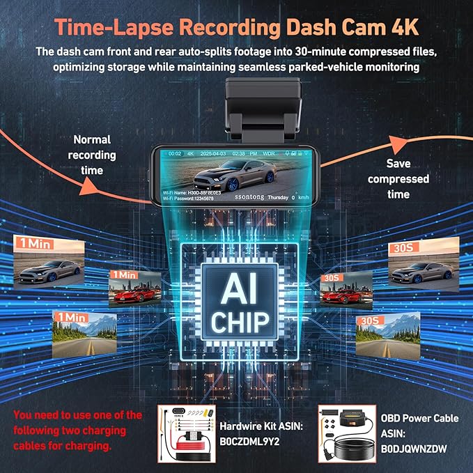 Car Camera - Dash Cam Front and Rear, 4K Dash Camera for Cars Built-in 5.8G WiFi GPS ADAS Dashcam,3.2" IPS Screen Dash Cam with Free 32GB Card,G-Sensor,Loop Recording,WDR,Night Vision Dashboard Camera