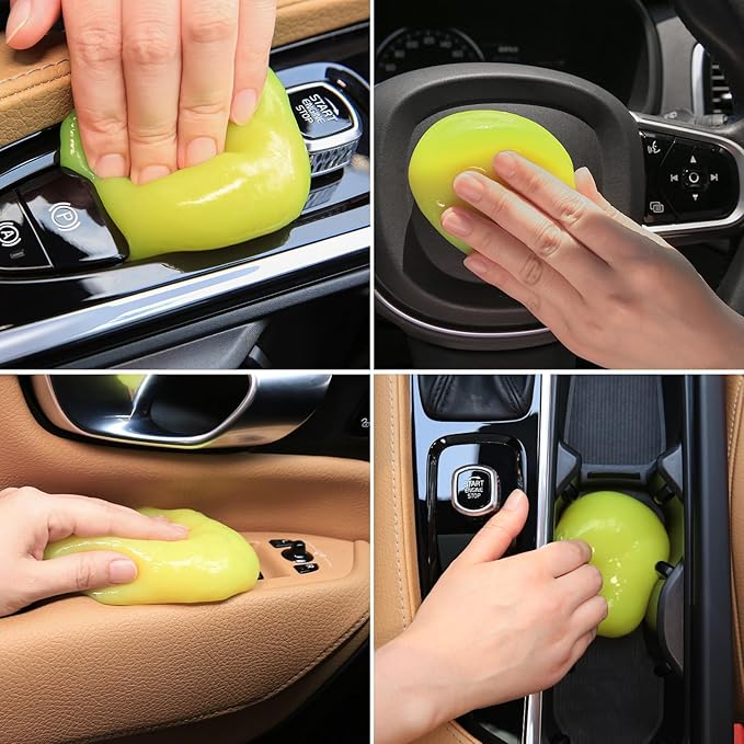 Car Cleaning Gel for Car Cleaning Putty Car Putty Car Interior Cleaner Auto Detail Tools Car Cleaning Slime Car Accessories White Elephant Gifts for Men Women Adults Stocking Stuffers 2 Pack