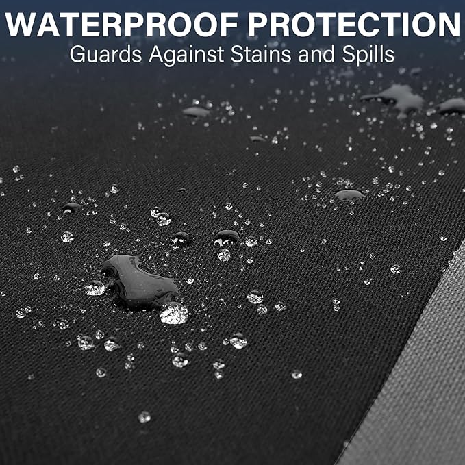 CAR PASS EVA Waterproof Back Seat Cover,Gray Bench Seat Cover, Rear Seat Cover Universal Fit for Cars Sedans SUVs Vans Truck 95% Automotive Interior Backseat Car Covers (Rear,Black and Gray)