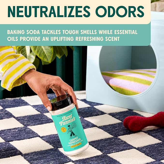 Aunt Fannie's Carpet Bundle, Includes One 16 oz Carpet Refresher Shaker and Three Refills, Bright Lemon Scent, Pack of 4