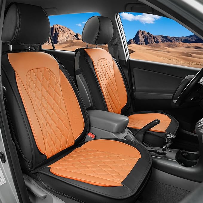 LINGVIDO Car Seat Covers Full Set (5 Seats) - Premium Perforated Nappa Leather, Waterproof Shield, Omni-Adapt Fit SUVs Sedans, Ultimate Family & Pet Protection