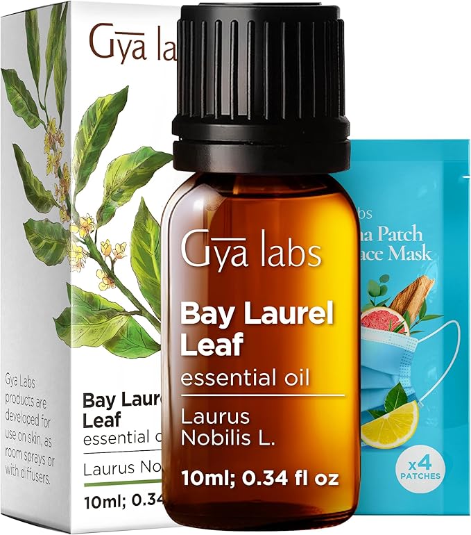 100% Pure Bay Leaf Essential Oil - 0.34 Fl Oz - Bay Leaf Oil for Hair, Skin, Diffuser, Aromatherapy & DIY Candle Making Scent