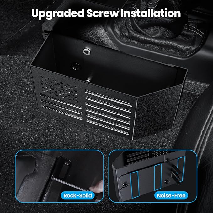 DIAMOOKY Upgraded Metal Magnetic Center Console Organizer for Jeep Wrangler JL/JLU/4XE 2018-2026 & Gladiator JT 2026 2025 2024-2020 Accessories, Gear Shift Side Storage Box,Integrated (Not for JK/JKU)
