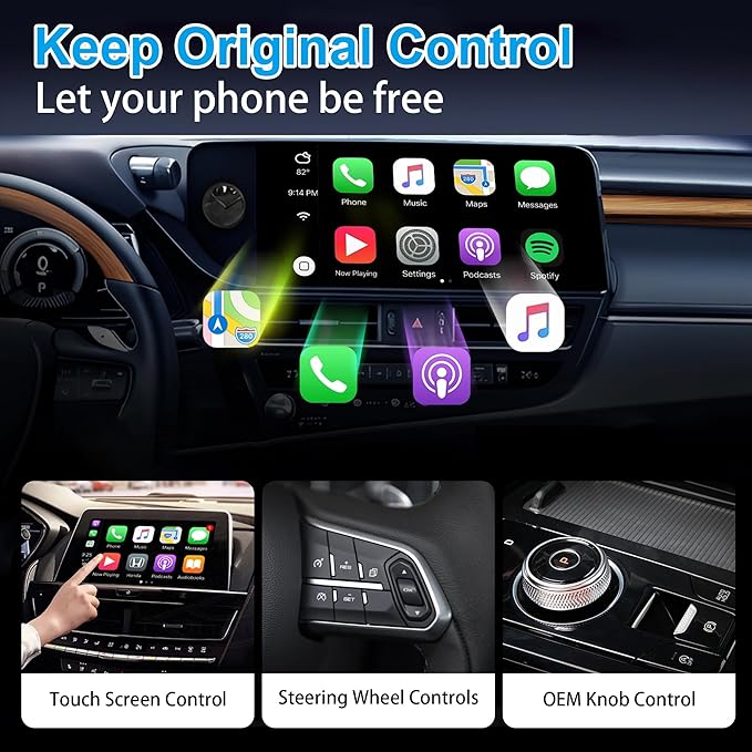 ossomo Wireless CarPlay Adapter,2 in 1 CarPlay & Android Auto Wireless Adapter for Cars,Convert Wired to Wireless with USB/Type-C,Plug Play Car Play for iOS 10+ /Android 10+