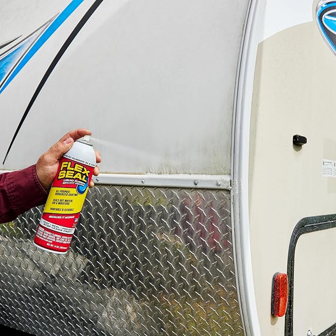 Flex Seal, 14 oz, Clear, Stop Leaks Instantly, Transparent Waterproof Rubber Spray On Sealant Coating, Perfect for Gutters, Wood, RV, Campers, Roof Repair, Skylights, Windows, and More