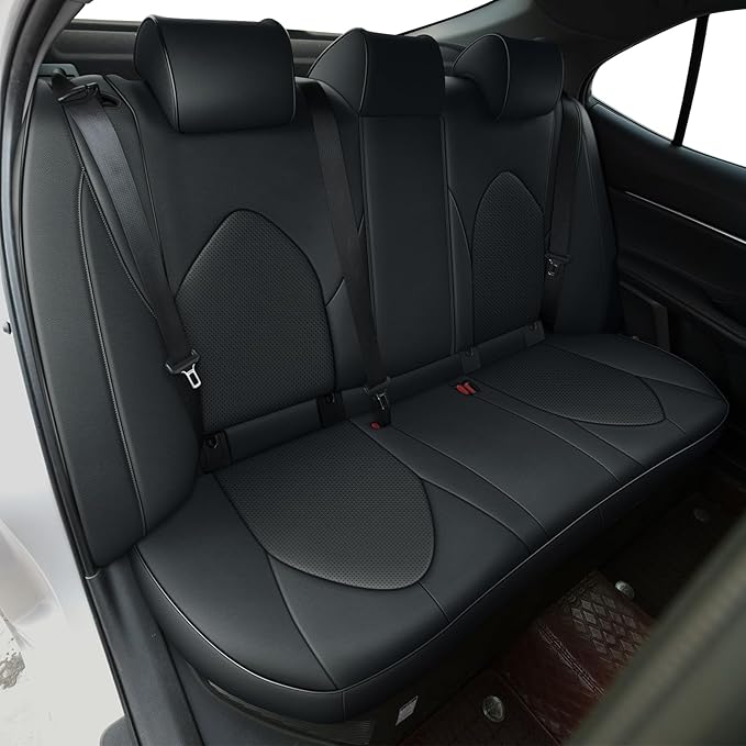 AOMSAZTO Custom Fit Seat Covers for Toyota Camry 2020 2021 2022 2023 2024 (TRD) Leather Camry Seat Protector Full Set Black
