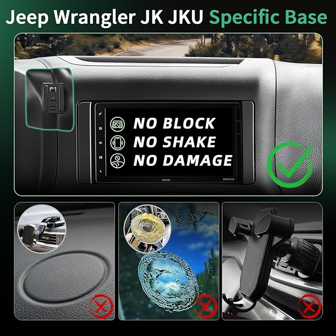 Car Phone Holder for Jeep Wrangler (2011-2016 2017),Magsafe Car Mount Charger,Magnetic Phone Holder,15W Wireless Charging,Dashboard Phone Holder,360° & Hands Free,2015 Wrangler Interior Accessories