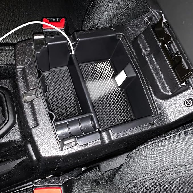 TACOBRO Center Console Organizer Compatible with Jeep Wrangler JL & JLU 2018 2019-2024 2025 2026 Accessories, Gladiator JT Truck 2020 2021 2022 2023-2026 Insert Tray Armrest Storage Box, Black