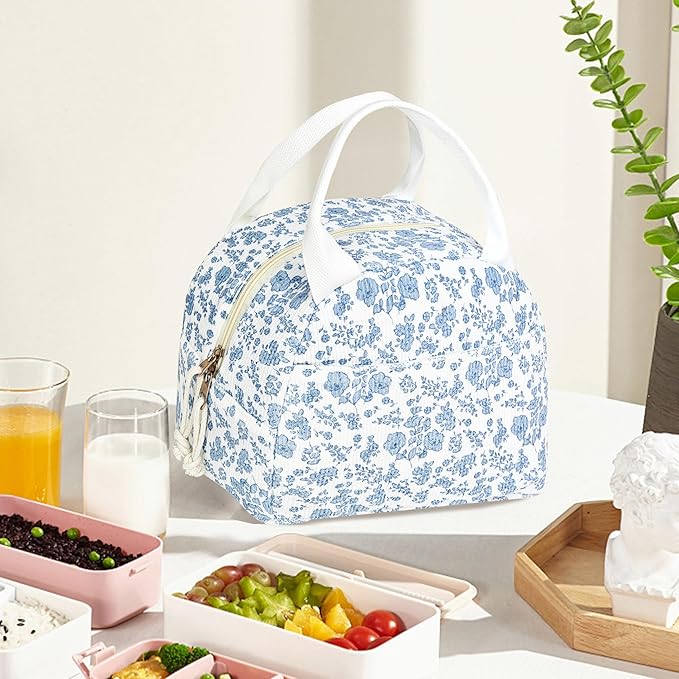 Lunch Bag for Women Insulated Lunch Box Cute Corduroy Lunch Tote Bags Reusable Large Capacity Cooler Bag for Travel Work Picnic
