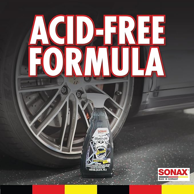 SONAX Beast Wheel Cleaner | Brake Dust Cleaner | Color Changing Rim Cleaner | Strong Wheel Cleaner | Easy Wheel and Rim Cleaner | Removes Baked On Brake Dust | 1 Liter | 33.8 fl oz
