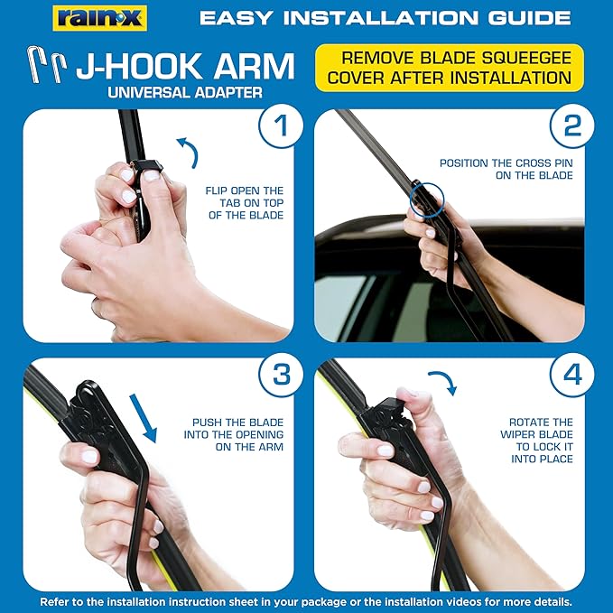 Rain-X Silicone AdvantEdge Wiper Blade 28" Windshield Wiper Blades Replacement, All-Weather Performance Lasts 2X Longer, Premium Beam, Installock Adapter for Easy Fit (Pack of 1)