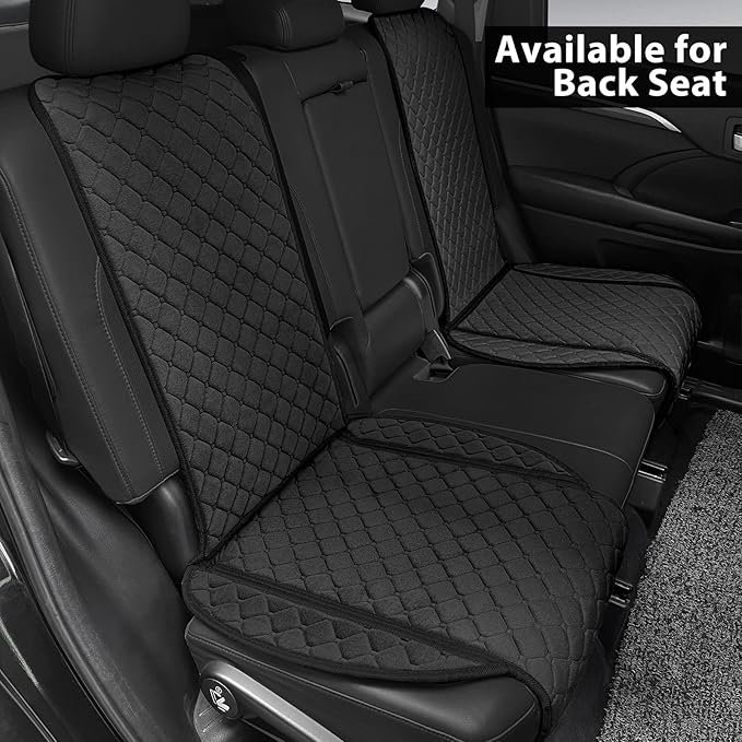 surpassme Comfortable Car Seat Covers Universal Front Seat Covers for Car Accessories, Padded Car Interior Covers for Automotive, SUV, Truck, and Van(Black)