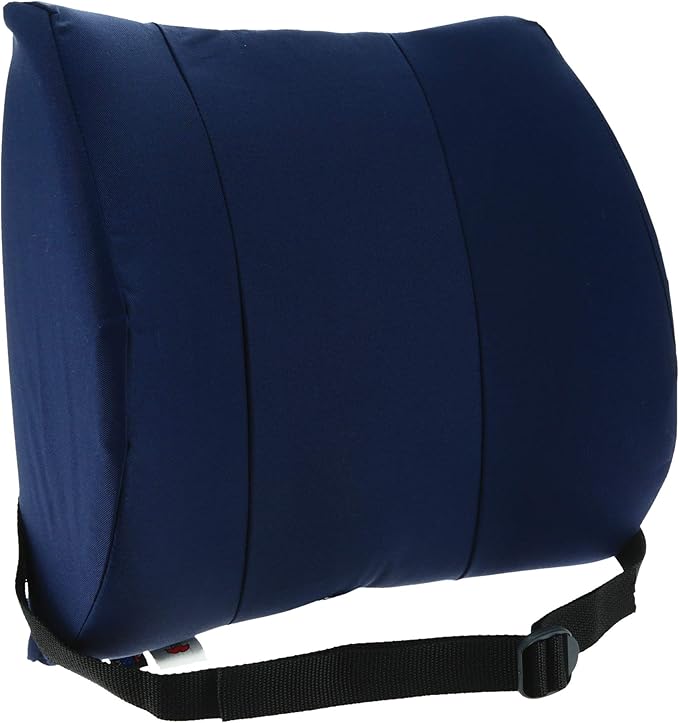 Core Products Sitback Rest Cushion Lumbar Support for Lower Back & Office Chair, Adjustable Strap Standard Foam - Blue