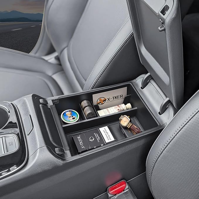 Center Console Organizer Tray Compatible with 2025 2026 Hyundai Tucson SEL/SE/XRT/SEL Convenience Accessories – Custom Fit 2025-2026 Tucson Armrest Storage Box (NOT for Hybrid/Plug-in Hybrid/Limited)