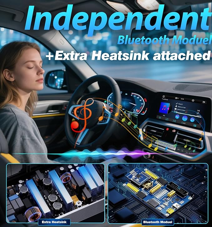 Double Din Car Stereo with Wireless Apple CarPlay & Android Auto 7" IPS Screen, Car Play Radio Audio, 240W, Bluetooth, AHD Backup Camera, USB-C Fast Charging, 16-Band EQ, SWC, MirrorLink