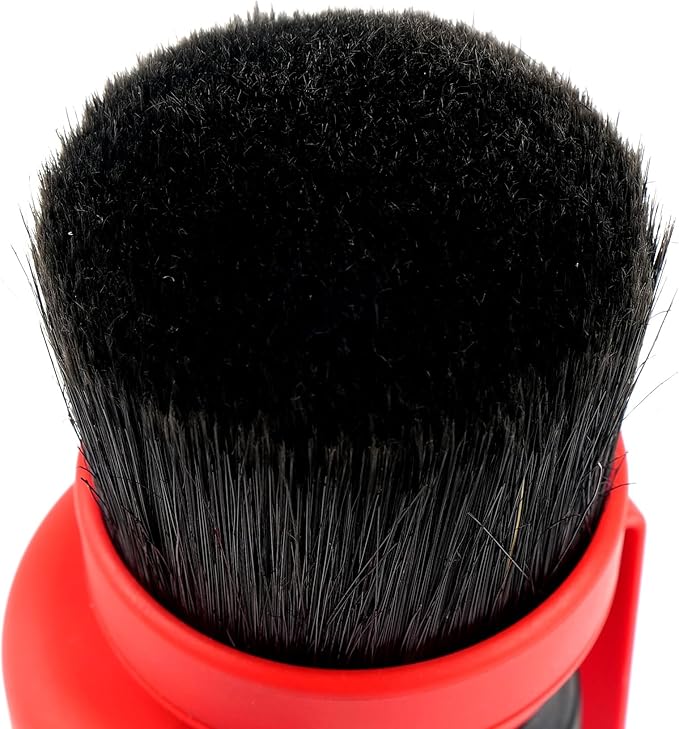 Maxshine Universal Red Large Mixed Bristle Brush with Storage Rack – Curved Grip & Soft Bristles – Ideal for Dashboard, Displays, Air Vents – Premium Brush for Wheels & Interior Detailing