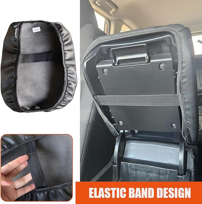for Honda CRV 2017-2022 Center Console Cover - Vegan Leather Extra Soft Armrest Protector for Honda CR-V Interior Accessories 2017 2018 2019 2020 2021 2022（Black）