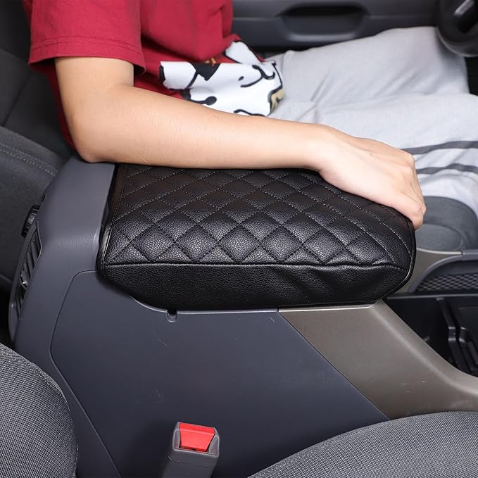 Center Console Cover Pad for Honda Pilot 2003 2004 2005 2006 2007 2008 Accessories Arm Rest Box Lid Cover Pad Armrest Seat Box Cover Car Armrest Pillow Cushion Mat Protector Leather (Black)