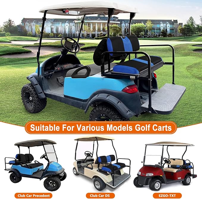 4 Passenger Golf Cart Seat Covers Fit for EZGO TXT OEM Ordinary Seat Cushion, EZGO TXT Front and Back seat Cover, Washable Golf Cart Seat Covers for EZGO