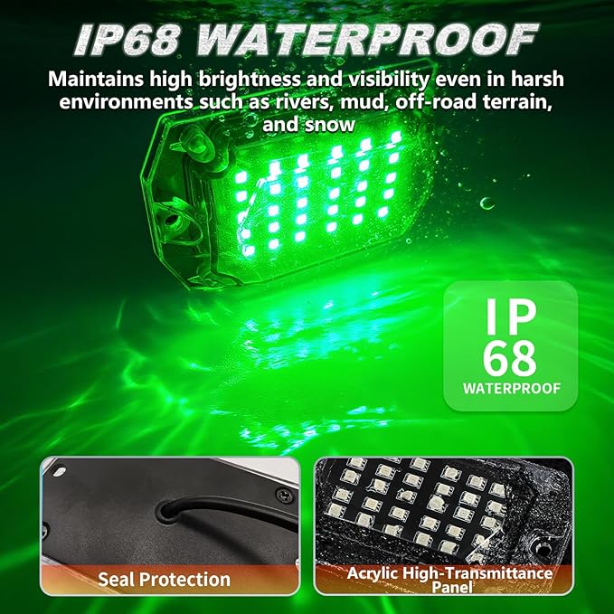 1 Pod RGB Rock Lights Replacement Damaged Pod for Full Angle RGB LED Rock Lights 12v Underglow Light Multicolor Waterproof Neon for Jeep Trucks ATV UTV Golf Cart Offroad Pickup RZR SXS