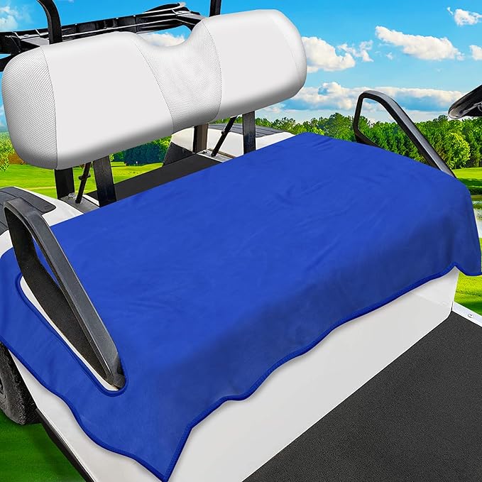Golf Cart Seat Covers, Breathable Golf Seat Towel Blanket, Keeps Seats Dry & Comfortable in All Weather, Universal 51"x30" for EZGO, Yamaha, Club Car and More 2/4-seats Cart, Solid Dark Blue