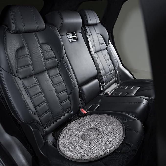 Cabilock 1PCS Rotating Car Seat Cushion Non Slip Swivel Cushion for Elderly Driver Ergonomic Auto Seat Pad 20.47X15.74 Inch Comfort Support for Vehicle