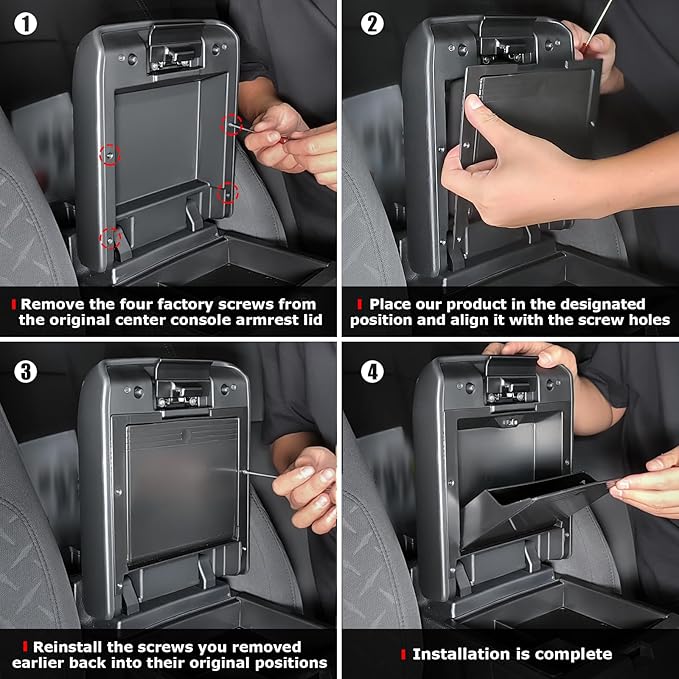 Carlimeki Center Console Organizer (3-piece set) for Tacoma 4th Gen (2024-2026) - Not for Hybrid - for Tacoma Accessories